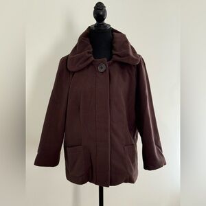 Relativity 14 Women's Button Brown Coat w Pockets 300